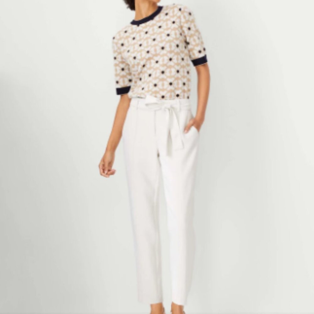 Ann Taylor "The Tie Waist Ankle Pant in Crepe